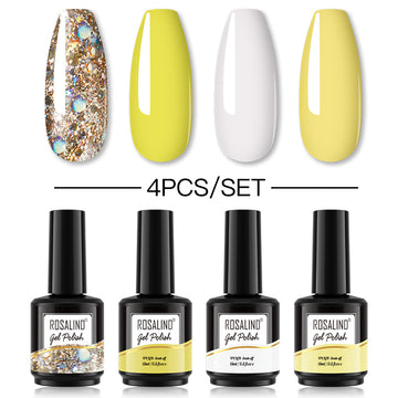 ROSALIND Gel Nail Polish 4Pcs/Set For Manicure Nails Art UV Gel Need Base Top Coat Vernis Semi permanent Nail Polish 15ML